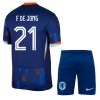 Officiële Voetbalshirt + Korte Broek Nederland Frenkie de Jong 21 Uit EK 2024 - Kids